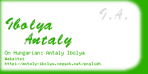 ibolya antaly business card